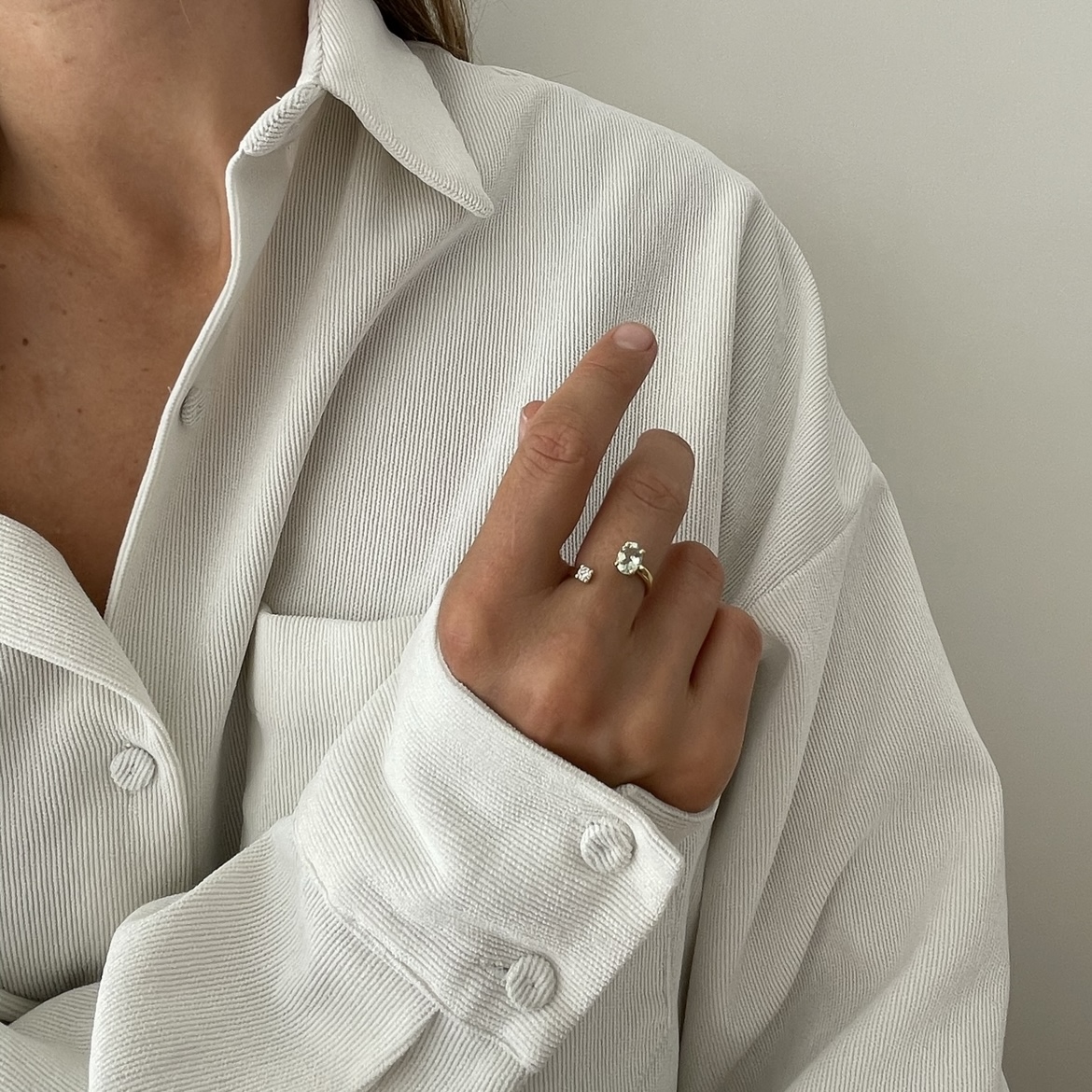 Half open ring met tourmalijn